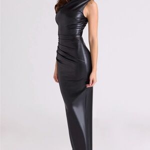 House of cb Maya vegan leather Dress, NWOT, size small